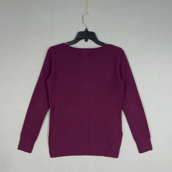 Club Monaco Sweater Womens Small Purple Burgundy Cashmere Minimal Quiet Luxury - Picture 7 of 13